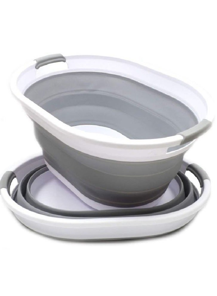 سبت غسيل سيليكون قابل للطي سلة ملابس فاخرة من المطاط الحراري - سبت غسيل بلاستيك قابل للطي ومضاد للانزلاق - مقابض مريحة - سلة تخزين مثالية للملابس والألعاب - سبت لم الغسيل سبت غسيل بلاستيكي قابل للطي مع مقابض، موفر للمساحة - حاوية تخزين/ منظم قابل للطي - حوض غسيل محمول - سلة غسيل موفرة للمساحة - مثالية لتخزين لغرفة النوم او الحمام - Image 1